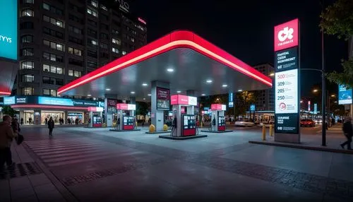 electric gas station,e-gas station,gas station,filling station,petrol pump,forecourt,illuminated advertising,caltex,forecourts,taxi stand,bus station,busstop,reeperbahn,alexanderplatz,metro station,petrobank,pasila,gas pump,ecomstation,bus stop