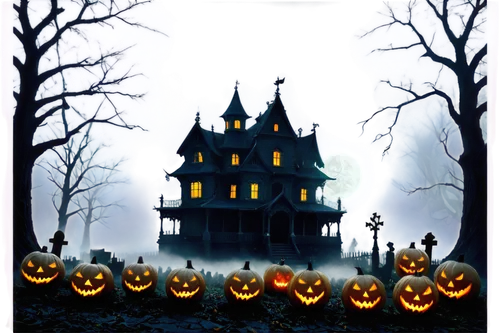 halloween background,halloween poster,halloween border,halloween frame,halloween wallpaper,the haunted house,haunted house,halloween scene,halloween illustration,halloween banner,witch's house,haunted castle,witch house,halloween and horror,halloween night,samhain,halloween icons,halloween travel trailer,halloween party,october 31 halloween,Illustration,Realistic Fantasy,Realistic Fantasy 08