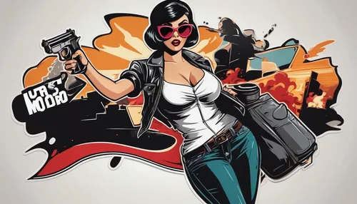 girl with a gun,girl with gun,woman holding gun,bullet,harley,super heroine,revolvers,bad girls,pistols,retro women,vector graphic,bad girl,rockabella,femme fatale,retro pin up girl,retro woman,cool pop art,vector illustration,retro pin up girls,pin up girl,Unique,Design,Logo Design