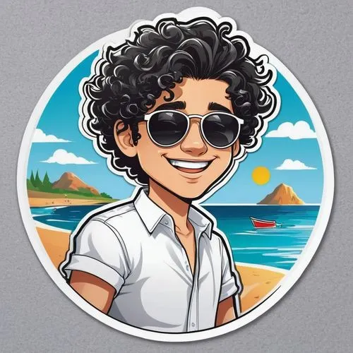 flat blogger icon,sachin tendulkar,summer icons,skype icon,linkedin icon,blogger icon,vector illustration,edit icon,custom portrait,airbnb icon,life stage icon,gps icon,youtube icon,download icon,twitch icon,vector graphic,surfer hair,spotify icon,tiktok icon,jheri curl,Unique,Design,Sticker