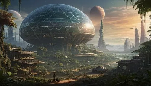 futuristic landscape,alien planet,alien world,fantasy landscape,futuristic architecture,terraforming,mushroom landscape,fantasy world,fantasy city,planet eart,sci fi,ancient city,sci-fi,sci - fi,scifi,sci fiction illustration,gas planet,airships,exoplanet,concept art