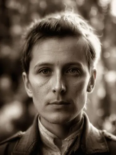 Portrait in sepia and in a super high resolution. Add a few skin blemishes and stubble so that the shot doesn't look quite so AI-like.,a man with an unusual face staring at the camera,jonsi,lindhardt,