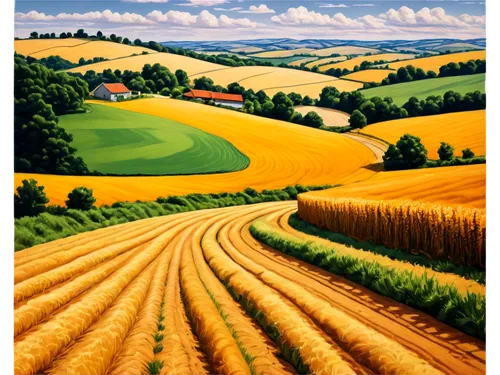 wheat crops,farm landscape,wheat field,barley field,agricultural scene,wheat fields,palouse,wheatfield,sternfeld,vegetables landscape,moravia,rural landscape,agricultural,field of cereals,wiltshire,grain field,agricola,croplands,straw field,cultivated field,Art,Artistic Painting,Artistic Painting 50