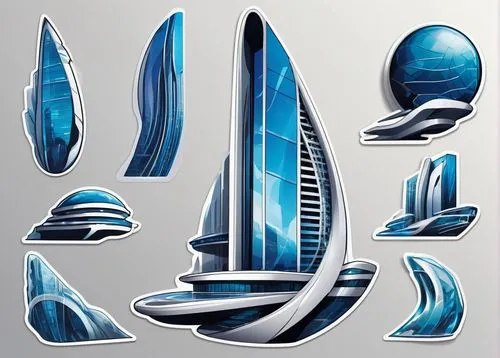 futuristic architecture,dubay,arcology,escala,ctbuh,growth icon,cybercity,tallest hotel dubai,futuristic landscape,mubadala,development icon,astana,sky space concept,skyscrapers,cyberjaya,rotana,megacorporations,nacelles,skyreach,damac,Unique,Design,Sticker