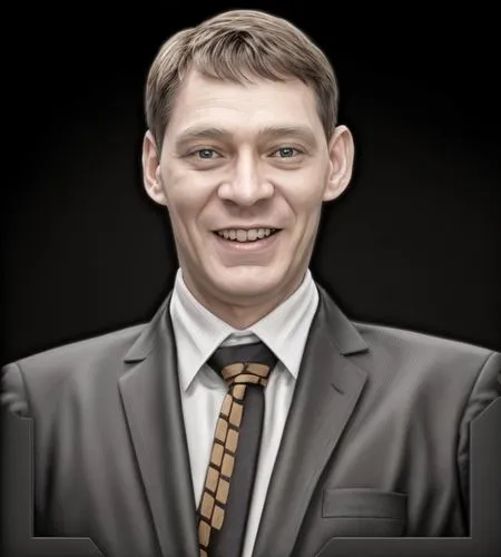 a painting of a person wearing a suit and tie,karjakin,nikonov,nemtsov,vitali,sarunas,tomasson,Common,Common,Natural