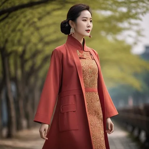 Design a new Chinese-style element-inspired coat for the summer of 2024, specifically tailored for stylish urban women. It should be suitable for daily errands, social gatherings, and commuting to and