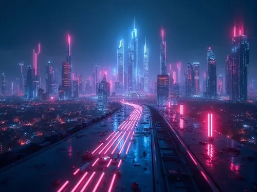 cybercity,futuristic landscape,cityscape,dubai,cyberpunk,fantasy city,metropolis,cybertown,neon arrows,cyberport,cyberworld,cyberscene,futuristic,doha,polara,city highway,tron,coruscant,colorful city,city at night,Photography,General,Realistic