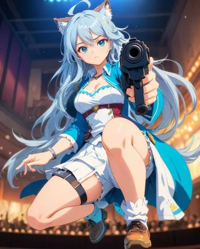 takane,holding a gun,kanon,siro,mikuriya,pointing gun,Anime,Anime,Traditional