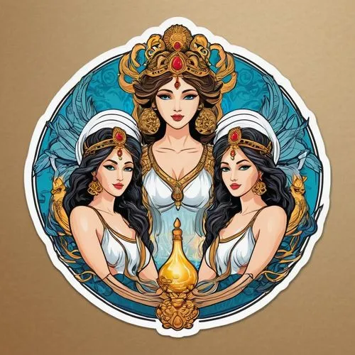 priestesses,sorceresses,fairy tale icons,archangels,wadjet,reinas,hekate,simorgh,iconographer,huaylas,empresses,oracles,the three graces,encantadia,darna,mervat,muharem,alkalines,chicanas,emblem,Unique,Design,Sticker