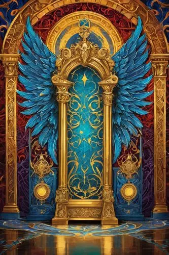 theater curtain,archangels,tabernacles,award background,proscenium,stage curtain,orchestrion,tabernacle,art deco background,owl background,art background,sekaric,cherubim,fantasia,goldmoon,the throne,seraphim,majevica,belasco,background design,Art,Artistic Painting,Artistic Painting 42