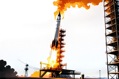 baikonur,test rocket,soyuz rocket,launch,rocket launch,cosmodrome,oil rig,launch pad,launch preparation,liftoff,suborbital,cellular tower,propellants,launchers,pslv,steel tower,rocketry,orbiter,mars probe,spacex,Illustration,Vector,Vector 01