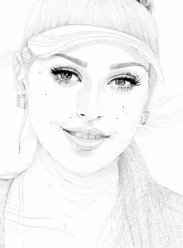 a pencil drawing of the face of a girl,skech,portrait,Design Sketch,Design Sketch,Hand-drawn Line Art