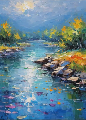 river landscape,flowing creek,a river,aura river,mountain river,river cooter,brook landscape,oil painting on canvas,oil painting,raven river,river view,oil on canvas,mountain stream,girl on the river,river of life project,jordan river,painting technique,riverbank,water scape,streams,Conceptual Art,Oil color,Oil Color 10