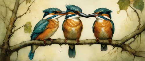 Common Kingfishers with weding present,birds on a branch,bird couple,birds on branch,bird painting,songbirds,bird robins,swallows,tropical birds,perched birds,key birds,hummingbirds,wild birds,little 