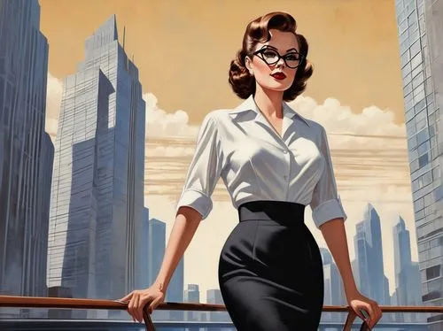 art deco woman,vettriano,mcquarrie,forewoman,brubaker,businesswoman,cigarette girl,fleischer,business woman,stewardess,secretarial,moneypenny,mcquary,modernists,secretaria,art deco background,retro women,macnee,50's style,mcquade,Illustration,Retro,Retro 12