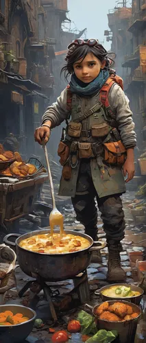 dwarf cookin,vendor,dwarf sundheim,chef,dwarf,merchant,food and cooking,cholent,fishmonger,world digital painting,girl with bread-and-butter,mud village,fatayer,gnome,souk,shopkeeper,spice souk,vendors,the pied piper of hamelin,cooking book cover,Conceptual Art,Sci-Fi,Sci-Fi 01