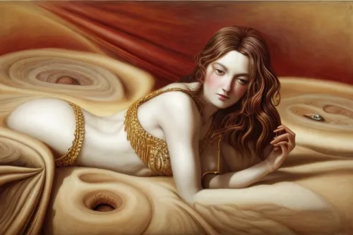 venus,girl with cereal bowl,girl with a wheel,woman on bed,girl with bread-and-butter,psyche,woman holding pie,fantasy art,golden apple,la nascita di venere,siren,orientalism,cybele,girl with cloth,aphrodite,golden ratio,french silk,fantasy woman,girl in bed,fantasy portrait,Calligraphy,Painting,Mythicism