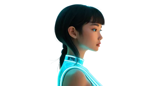 vector girl,3d rendered,artificial hair integrations,render,avatar,cyan,ai,3d model,3d render,character animation,gradient mesh,luminous,humanoid,3d rendering,cinema 4d,augmented,virtual identity,sci fiction illustration,3d modeling,material test,Illustration,Japanese style,Japanese Style 15