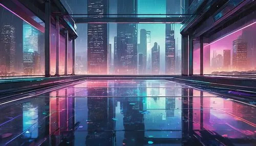 futuristic landscape,cybercity,cityscape,cyberpunk,futuristic,cyberview,metropolis,cyberscene,hypermodern,colorful city,synth,cityzen,polara,cyberia,cyberport,cyberworld,cybertown,atmospheres,futurist,fantasy city,Illustration,Paper based,Paper Based 25