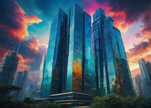 futuristic architecture,the skyscraper,megacorporation,futuristic landscape,skyscraper,cybercity,skylstad,skycraper,megacorporations,skyscrapers,arcology,coruscant,metropolis,dystopian,fantasy city,areopolis,hypermodern,glass building,monoliths,ctbuh,Conceptual Art,Fantasy,Fantasy 05