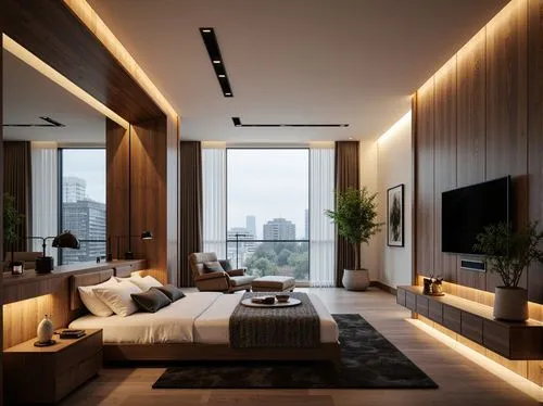 modern room,great room,sleeping room,modern decor,penthouses,interior modern design