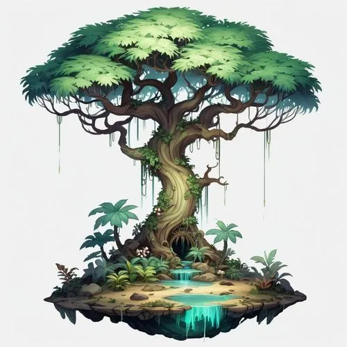 baobab,dragon tree,celtic tree,tropical tree,yggdrasil,baobabs,Illustration,Abstract Fantasy,Abstract Fantasy 11