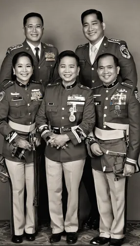 Alfafara (second from right) and the officers of United Visayas of San Francisco (Photo courtesy of Lisa Melnick),military organization,military uniform,police uniforms,officers,saf francisco,aesculap