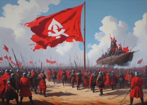 the sea of red,cossacks,red,red sail,nautical banner,red banner,the order of the fields,unite,clécy normandy,cg artwork,historical battle,people's republic of china,scarlet sail,patrols,day of the victory,prejmer,alliance,albania,naval battle,orders of the russian empire,Illustration,Realistic Fantasy,Realistic Fantasy 24