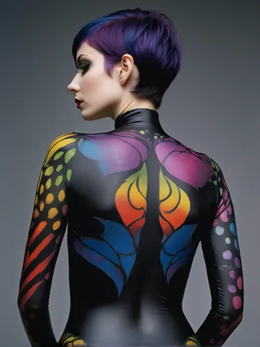 bodypaint,bodypainting,body painting,neon body painting,body art,harlequin,butterfly wings,bolero jacket,sprint woman,rib cage,geometric body,asymmetric cut,photo session in bodysuit,shoulder pads,ribs front,bodysuit,art model,futuristic,artist's mannequin,the hummingbird hawk-purple,Photography,Documentary Photography,Documentary Photography 21