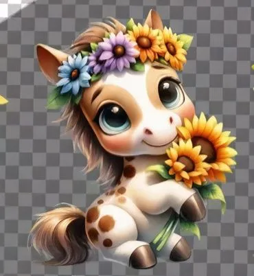 flower animal,flower cat,spring unicorn,flowerdew,cartoon flower,flower fairy