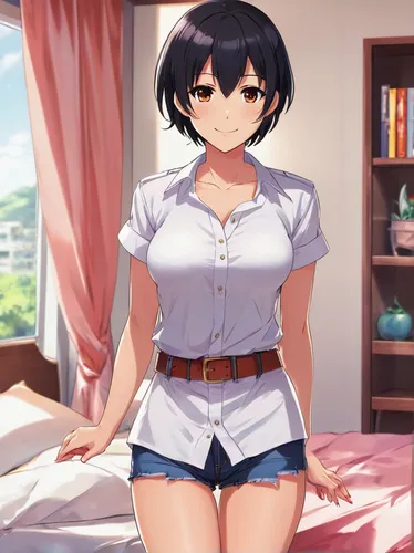 kantai collection sailor,maya,烧乳鸽,honolulu,nurse uniform,honmei choco,cute clothes,himuto,azusa nakano k-on,pajamas,summer clothing,kantai,jean shorts,active shirt,anime japanese clothing,erika,ganai,a uniform,cotton top,shirt,Illustration,Japanese style,Japanese Style 03