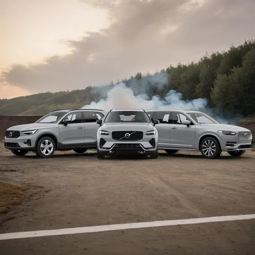 cars on the spot for a new reveal, mysterious, highlights, smoke, happy atmosphere, mercedes events style.,volvo xc90,volvo cars,volvo xc60,volvo xc70,wagons,hyundai entourage,audi q7,dodge durango,do