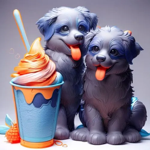 color dogs,puppies,cute animals,garrison,neon ice cream,ice creams