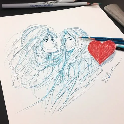 love yourself more,heart line art,valentine line art,wacom,two hearts,red string,davichi,takamio,heartstrings,sketching,straw hearts,girl kiss,tomoharu,romanticizes,to draw,redrawing,lamy,heart shape 