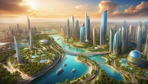 futuristic landscape,futuristic architecture,ecotopia,arcology,terraformed,coruscant,homeworlds,cybercity,smart city,megapolis,citadels,megacorporations,fantasy city,ringworld,city cities,megacorporation,megacities,dubailand,aerotropolis,cybertown,Illustration,Realistic Fantasy,Realistic Fantasy 01