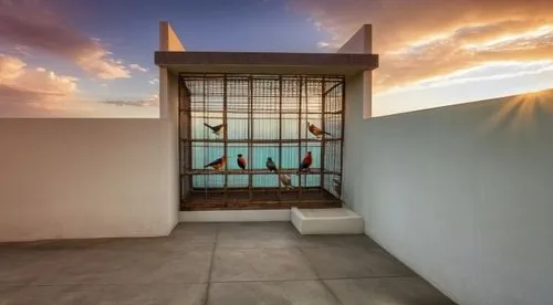 hen bird cage,block balcony,lifeguard tower,patio,roof terrace,sky apartment,window with sea view,dunes house,window with shutters,glass wall,courtyard,glass tiles,inside courtyard,bird cage,the obser