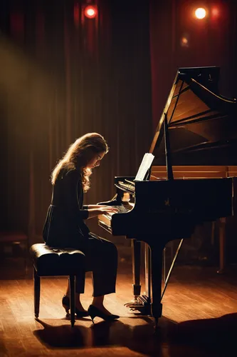 A passionate piano player performs an emotional solo at a dimly lit jazz club.,the piano,pianist,steinway,piano player,grand piano,piano,play piano,jazz pianist,concerto for piano,pianos,chopin,fortep