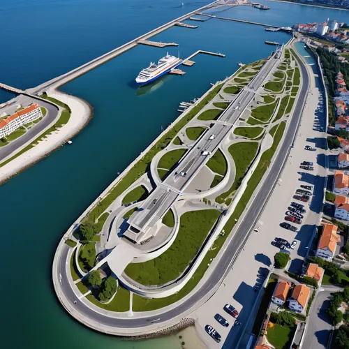 container terminal,artificial island,öresundsbron,cargo port,eastern harbour,port on the danube,container port,harbor area,mamaia,sewage treatment plant,fisher island,venetian lagoon,sochi,yas marina circuit,artificial islands,inland port,willemstad,malopolska breakthrough vistula,port,urban development,Photography,General,Realistic