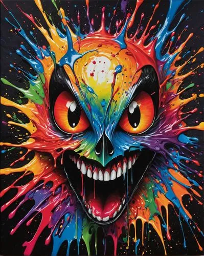 sugar skull,color rat,neon body painting,horror clown,calaverita sugar,acid,psychedelic art,calavera,lsd,holi,scary clown,masquerade,owl art,multicolor faces,graffiti art,creepy clown,full of color,psychedelic,skull mask,piñata,Conceptual Art,Graffiti Art,Graffiti Art 08