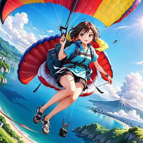 parasail,kite boarder wallpaper,parasailing,paragliding,sitting paragliding,paraglide,Anime,Anime,General