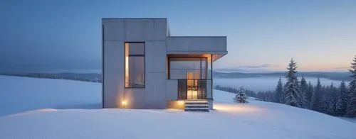 snohetta,snow house,cubic house,snowhotel,winter house,snow shelter,modern architecture,cube stilt houses,avalanche protection,inverted cottage,cantilevered,cantilevers,snow roof,mirror house,monashee