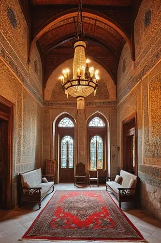 persian architecture,royal interior,iranian architecture,entrance hall,hala sultan tekke,ornate room,qasr al watan,king abdullah i mosque,interior decor,quasr al-kharana,umayyad palace,qasr amra,qasr al kharrana,moroccan pattern,ottoman,alcazar of seville,villa balbianello,lobby,hallway,grand master's palace,Photography,General,Realistic