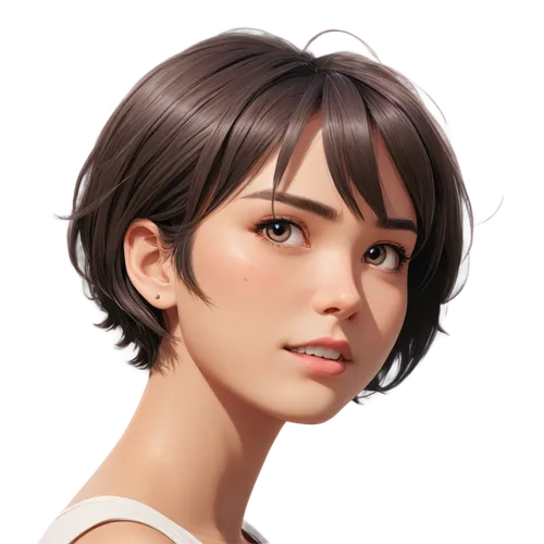 shorthair,nanako,girl portrait,shorthaired,digital painting,portrait background,Anime,Anime,Traditional