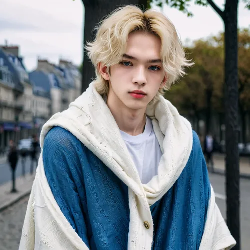 paleness,vintage boy,blond,montmartre,autumn icon,short blond hair,blond hair,boy model,clos eup,adonis,frappe,siopao,winner joy,paris,scarf,handsome model,anime boy,porcelain doll,tan chen chen,city ​​portrait,Illustration,Japanese style,Japanese Style 10