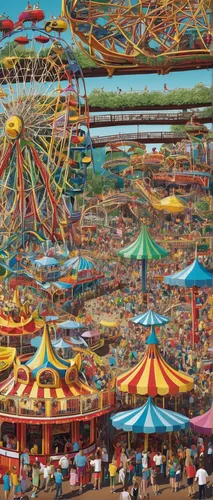 fairground,coney island,carousel,funfair,amusement park,annual fair,santa monica pier,carnival tent,oktoberfest background,merry-go-round,luna park,carnival,neon carnival brasil,amusement ride,panoramical,flying carpet,meticulous painting,vincent van gough,sistine chapel,prater,Photography,Black and white photography,Black and White Photography 04