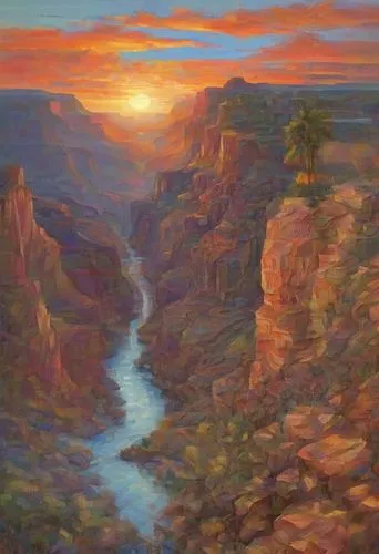 navajo bay,river landscape,fairyland canyon,desert landscape,canyon,grand canyon,guards of the canyon,south rim,panoramic landscape,oil on canvas,desert desert landscape,mesquite flats,falls of the cliff,rio grande river,oheo gulch,kayenta,bright angel trail,cliff dwelling,oil painting,arizona