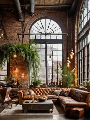 loft,gansevoort,lofts,meatpacking,meatpacking district,eveleigh,chaise lounge,tribeca,nolita,packinghouse,apartment lounge,redbrick,officine,sofas,rustic aesthetic,brownstone,contemporary decor,interior design,modern decor,interiors,Illustration,Realistic Fantasy,Realistic Fantasy 13