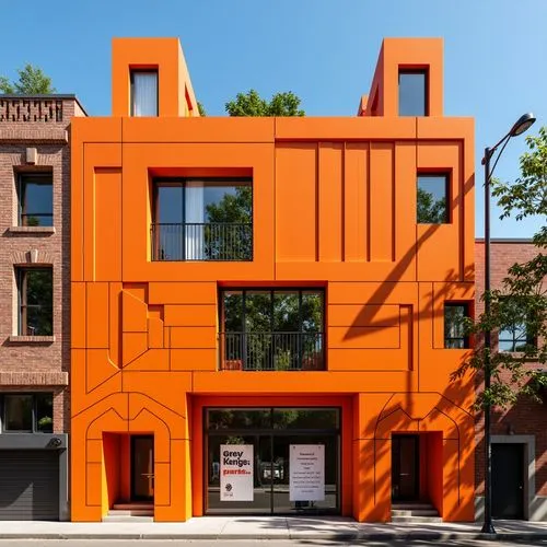 cubic house,kimmelman,fieldston,mansard,rowhouse,rowhouses,orange,colorful facade,cantilevers,ocad,frame house,nolita,macalester,corten steel,cube house,gehry,zwirner,multifamily,rietveld,hejduk