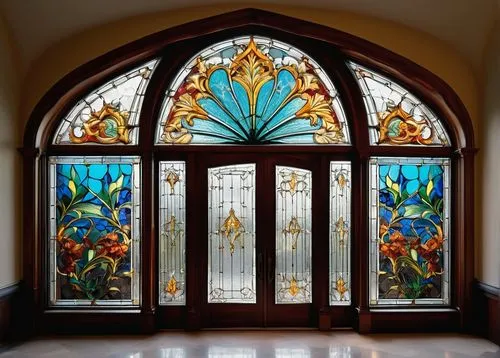 stained glass,stained glass window,stained glass windows,art nouveau frame,art nouveau frames,mosaic glass,leaded glass window,panel,stained glass pattern,jugendstil,church windows,church window,tabernacles,front window,wolfsonian,glass painting,main door,garden door,glass window,entranceway,Art,Classical Oil Painting,Classical Oil Painting 20