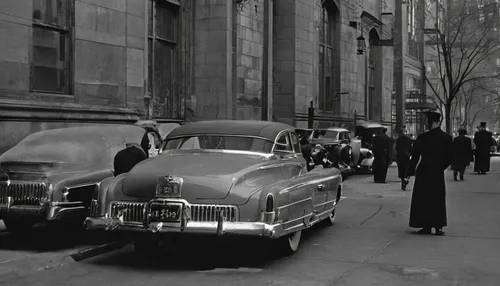 chrysler airflow,chrysler fifth avenue,cadillac sixty special,edsel,new york taxi,aronde,cadillac de ville series,cadillac coupe de ville,buick eight,1950s,mobster car,bentley s2,black city,lincoln continental,film noir,lincoln motor company,cadillac fleetwood,chrysler building,1955 montclair,jaguar mark 1,Illustration,Realistic Fantasy,Realistic Fantasy 46